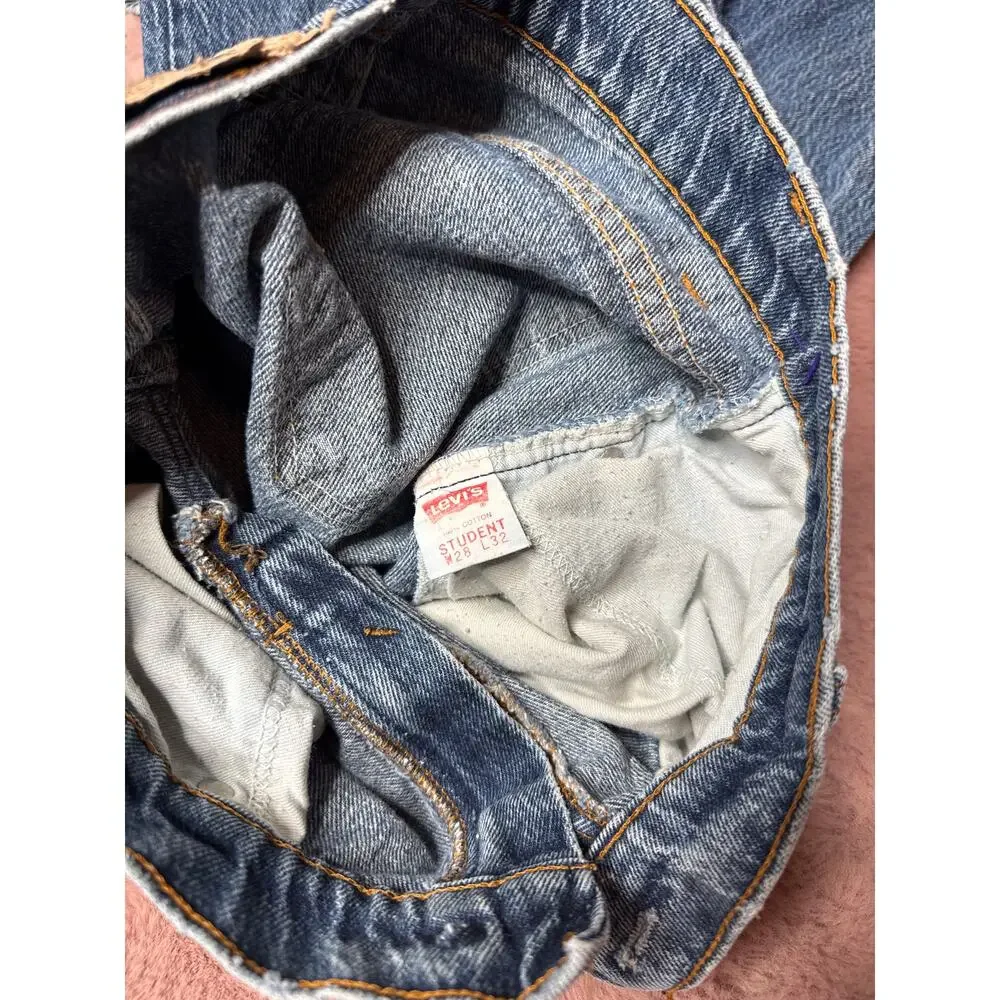 1970s Levi’s Student Jeans 28x32 Orange Tab USA Made 100% Cotton Denim